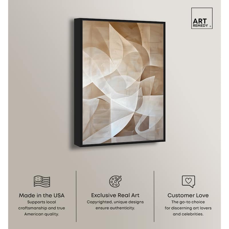 Art Remedy Scattered Thoughts Framed Abstract Shapes 1 Piece Canvas Wall Art