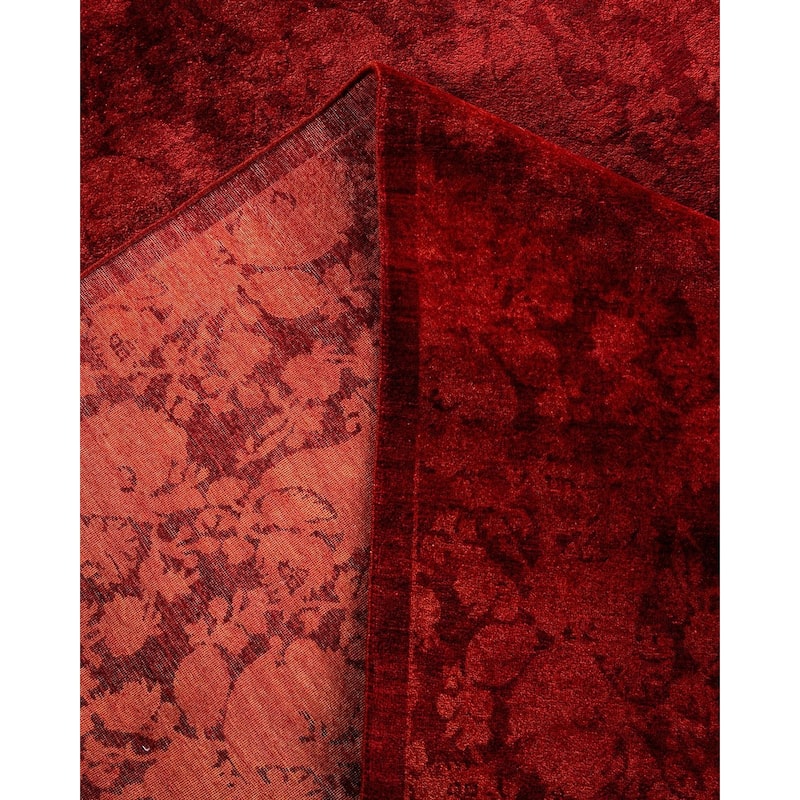 Overdyed, One-of-a-Kind Hand-Knotted Area Rug - Red - 12' 1" x 16' 4"