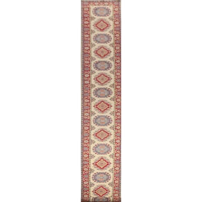 Kazak Runner Rug Handmade Hallway Wool Carpet - 2'10" x 25'6"