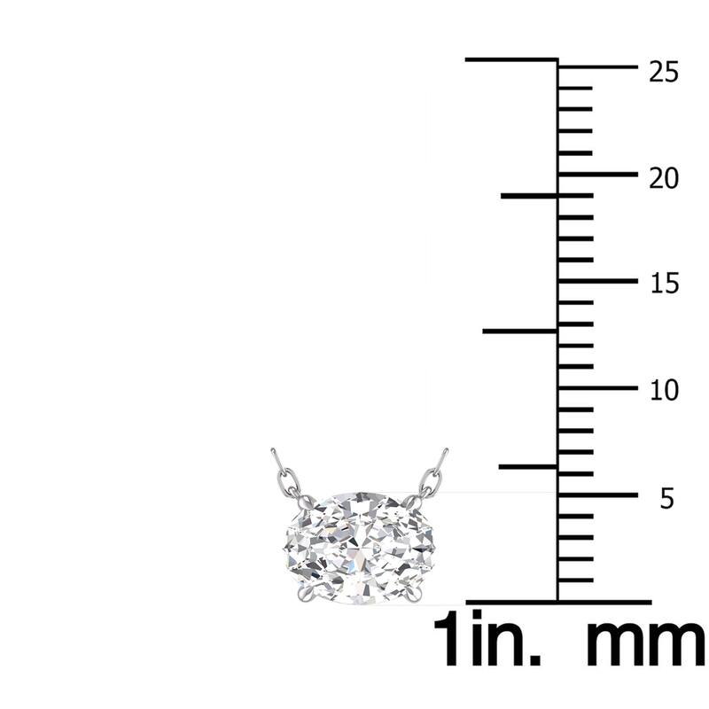 Marquee Lab Grown 3/4 Carat Floating Oval Diamond Solitaire Pendant in 14K White Gold