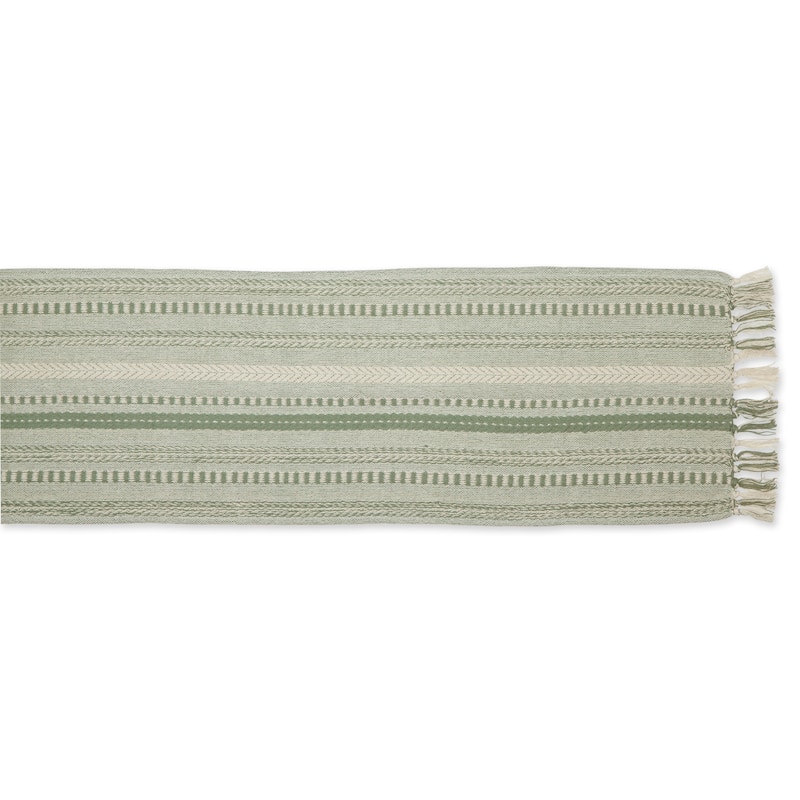 DII Black Braided Stripe Table Runner