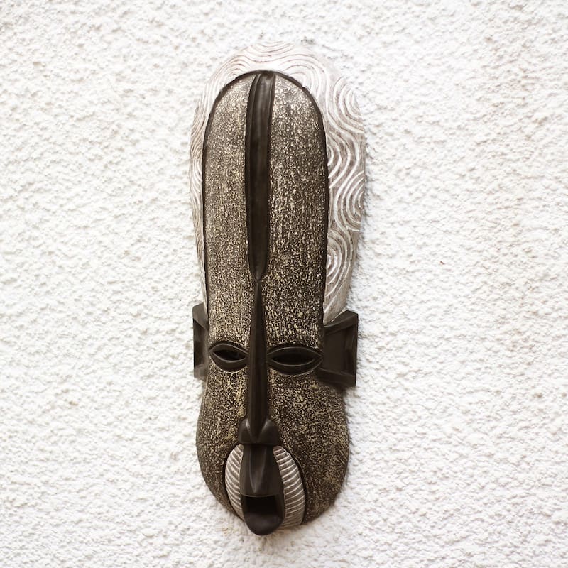Novica Handmade Merciful Face African Wood Mask