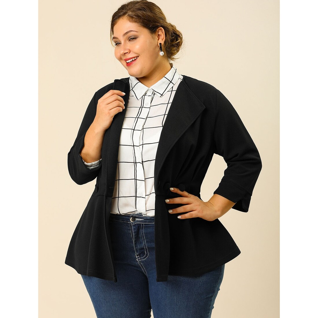 plus size peplum blazer