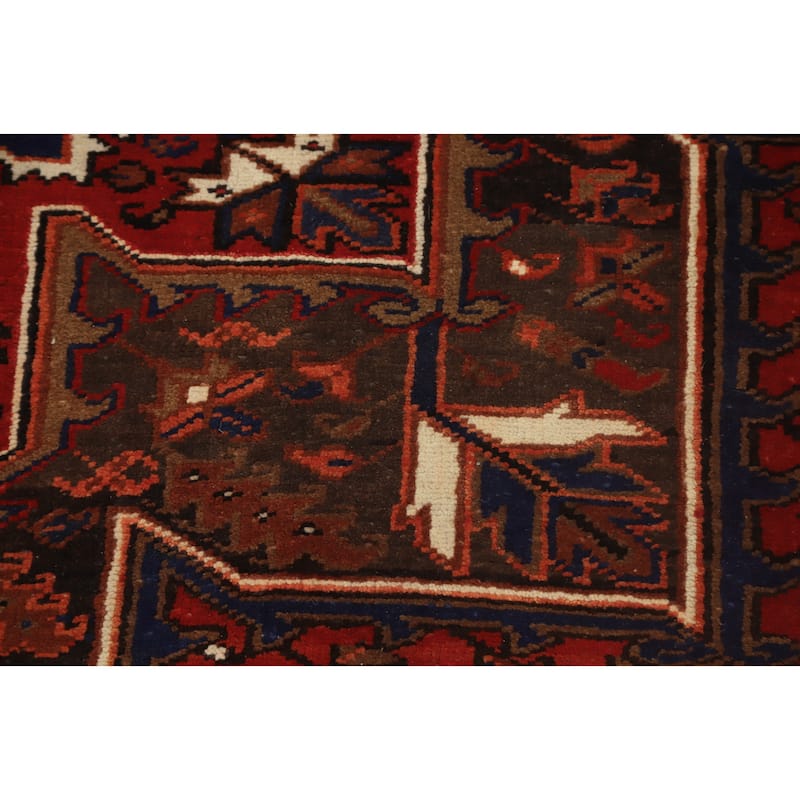 Hand Knotted Oriental 100% Wool Carpet Traditional Medallion Red Heriz Area Rug - 12' 0'' X 9' 9''
