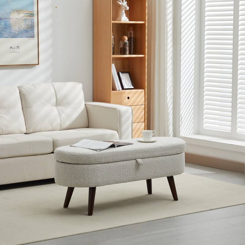 Basics Upholstered Storage Ottoman and Entryway Bench