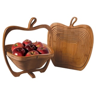 Shop Collapsible Apple Shaped Bamboo Basket Kitchen Fruit