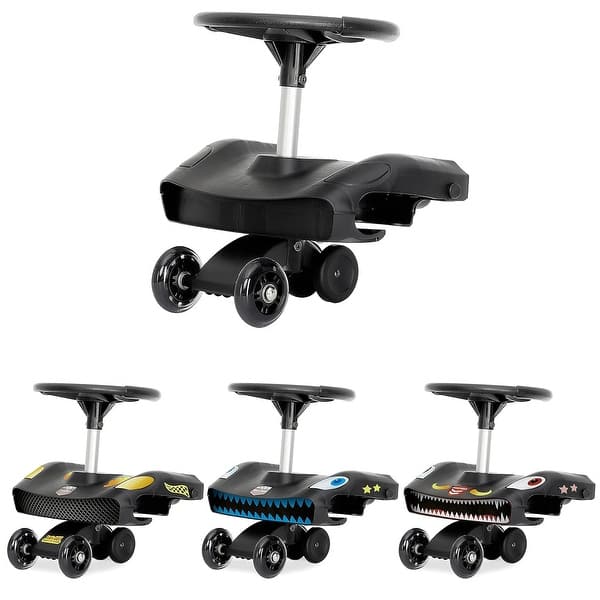 slide 2 of 8, Evolur Cruise Swing Rider Scooter in Black Black