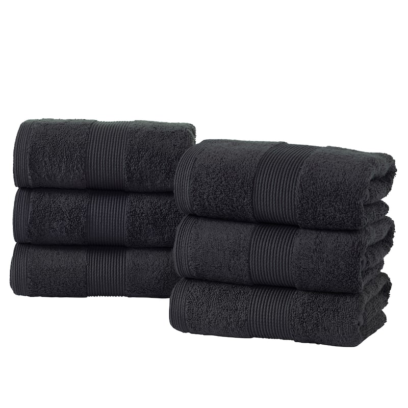 Fabstyles Luxury Hand Towels 16 x 28 Inches Set of 6 - 16x28 - Grey