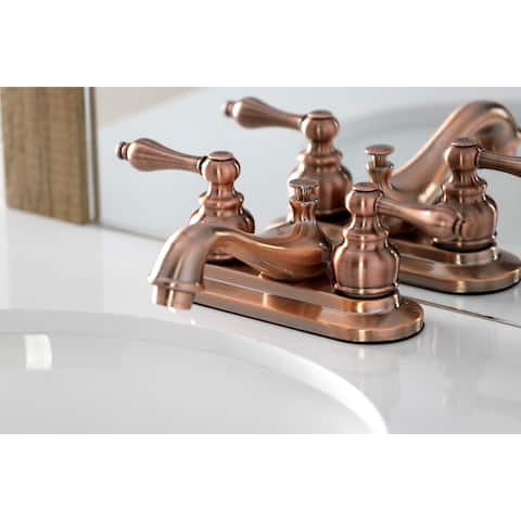 Restoration Two-Handle 3-Hole Deck Mount 4 in. Centerset Bathroom Faucet in Antique Copper