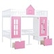 preview thumbnail 60 of 81, Modern Bunk Bed with Changeable Table, Wood House Bed w/Window & 2 Drawers, Bunk Bed Turn into Upper Bed and Down Desk
