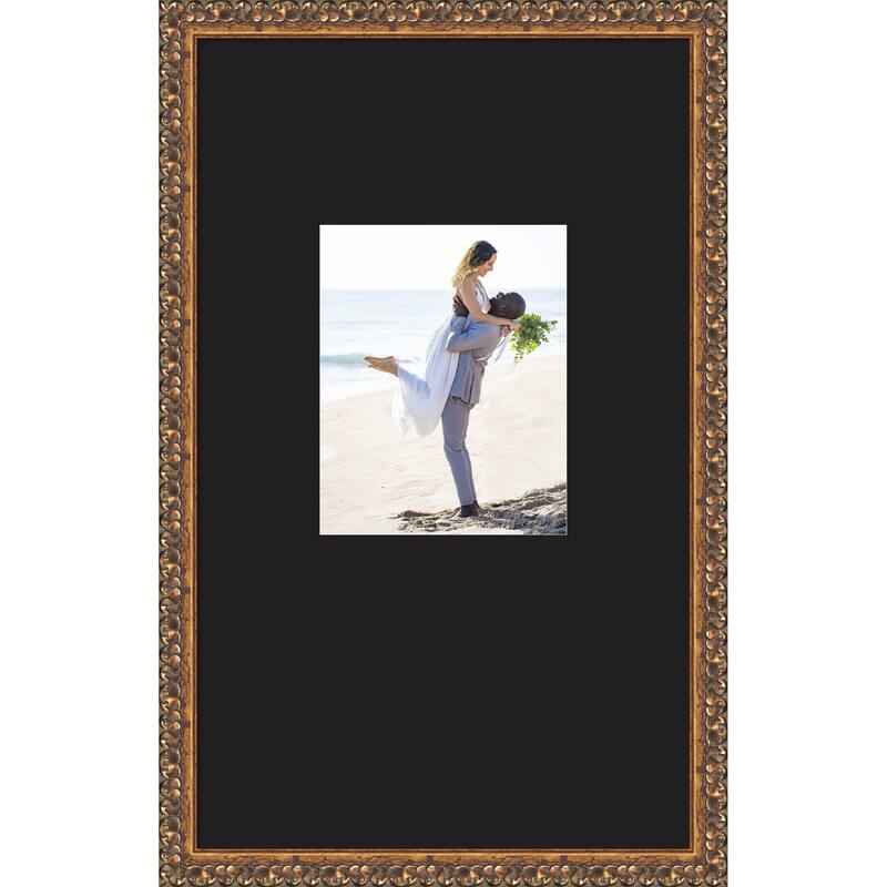 Antique Bronze Framed Picture Frame, Photo Frame - 16x26 Matted Black 8x10