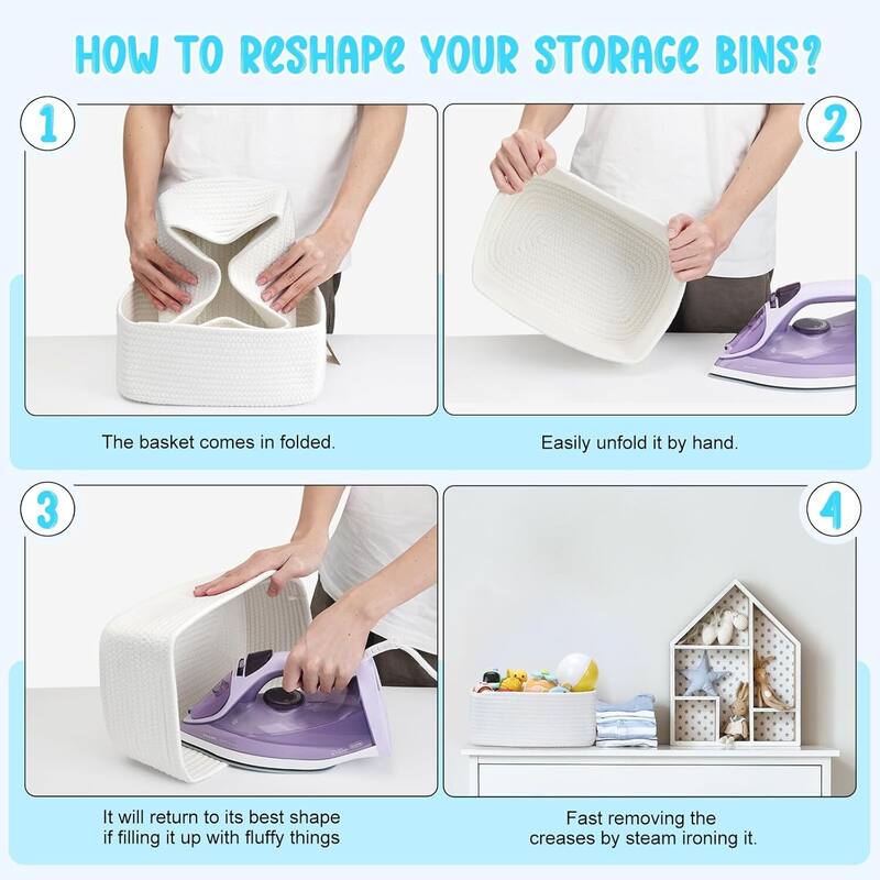 3-Pack Shelf Baskets for Organizing, Storage Baskets, Storage Organizer - 1.5"L x 0.5"W x 1"H