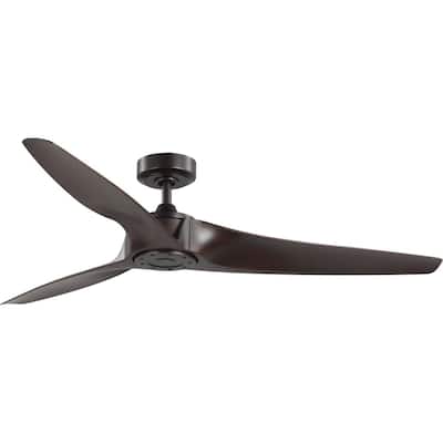 Manvel Collection 60-Inch Three-Blade DC Motor Transitional Ceiling Fan Walnut - 60 in x 60 in x 11.25 in