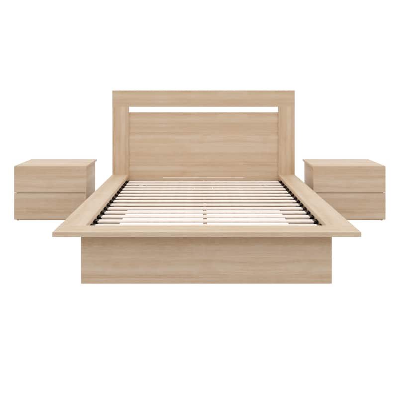 Malibu 4-Piece Bedroom Set with Bed, Headboard, and 2 Nightstands