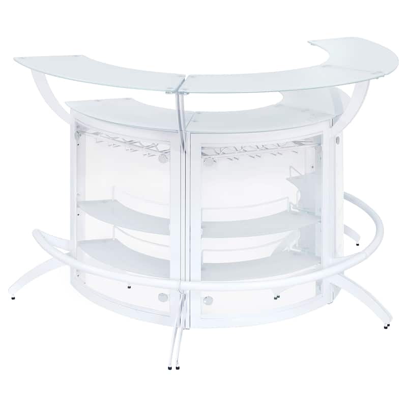 Dallas 3-piece Curved Freestanding Home Bar Cabinet - White
