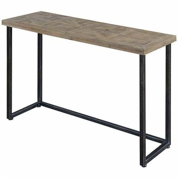 Farmhouse Console Table in Natural Wood Finish and Black Frame 54 x