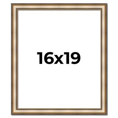 16x19 Frame Gold Solid Wood Shadow Box Width 1.5 Inches | Interior Frame Depth 2 3/8 Inches