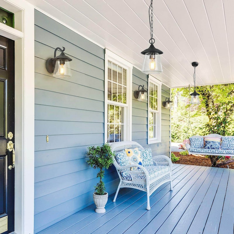 The Gray Barn Dairy Air 1-light Outdoor Pendant Hanging Porch-light - D6.25"xH9.4"