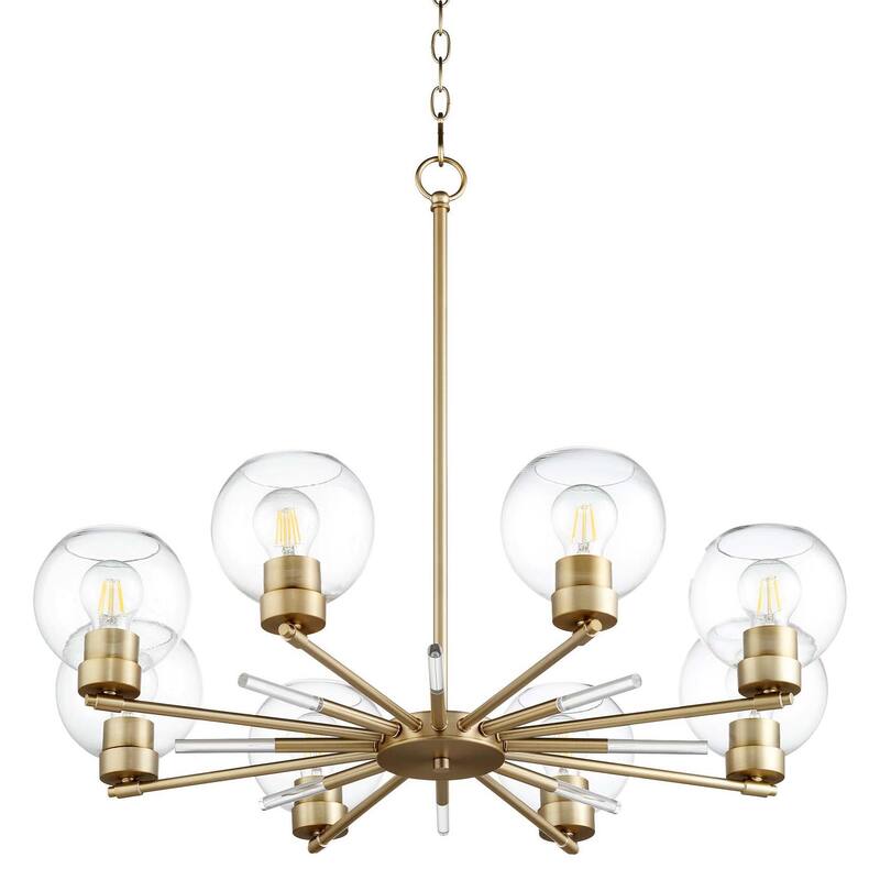 Quorum International 6317-8 Volan 8 Light 33" Wide Chandelier - Aged Brass