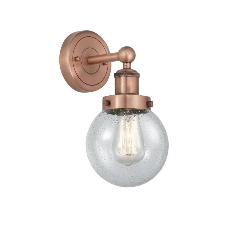 Innovations Lighting 616-1W-10-7 Beacon Sconce Beacon 10" Tall Wall - Antique Copper / Seedy