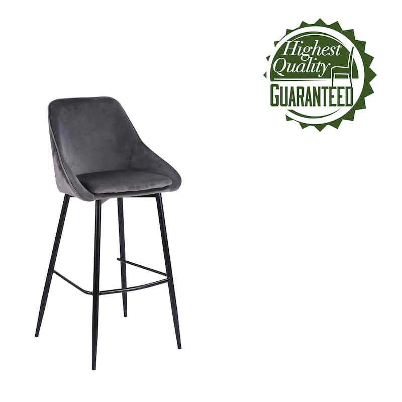 Porthos Home Ugo Bar Stools Set of 2, Velvet Upholstery, Iron Legs