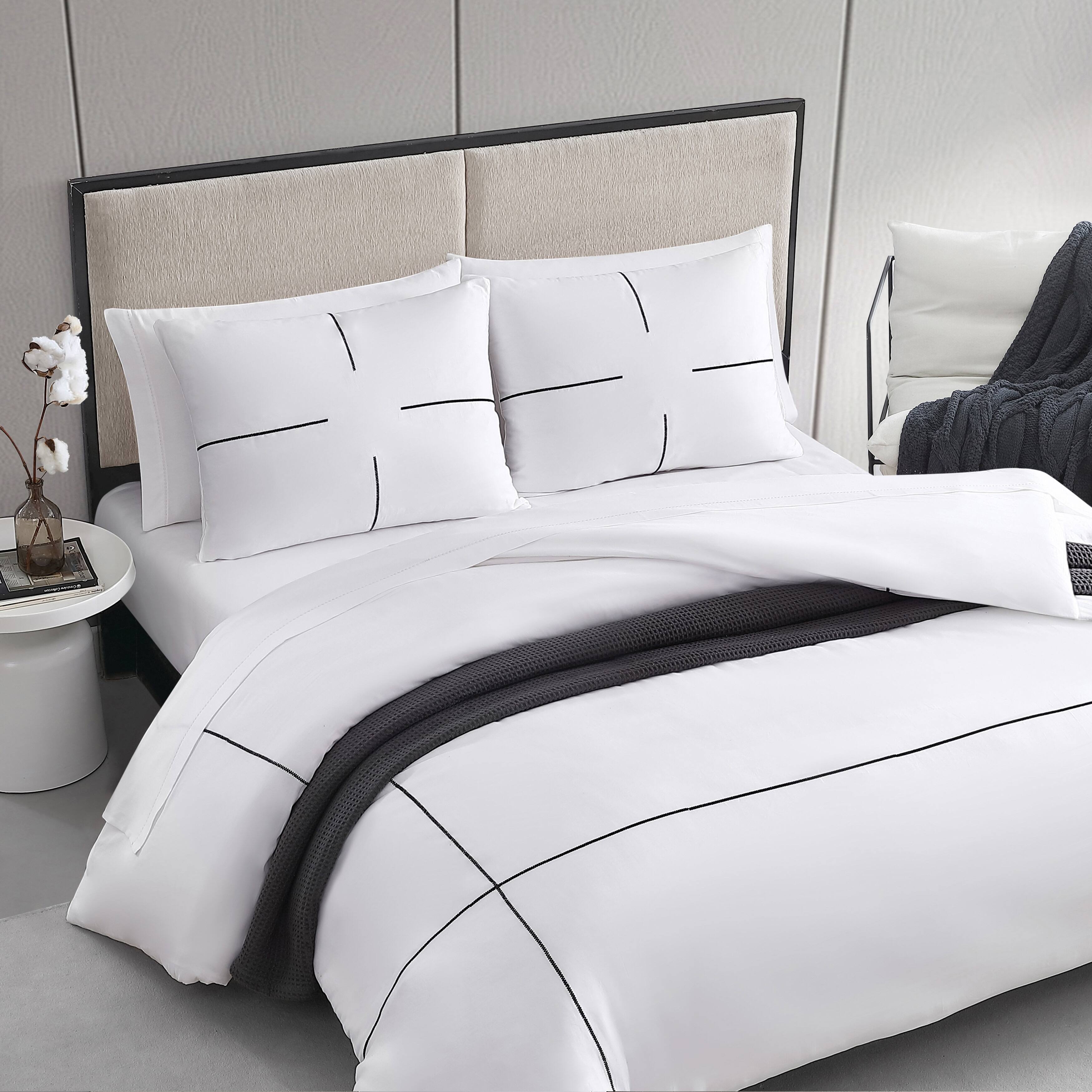 Vera Wang Zig Zag White Cotton Comforter Set Bed Bath & Beyond 28442154