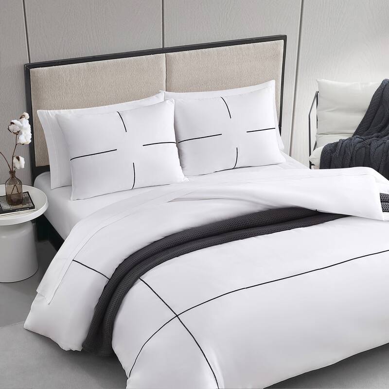 Vera Wang Zig Zag White Cotton Comforter Set Bed Bath & Beyond 28442154