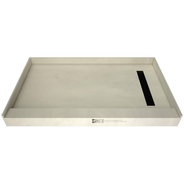 Tile Redi RT3054RPVC Redi Trench 54" x 30" Rectangular Shower Base - Matte Black