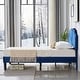 preview thumbnail 37 of 37, Twin Size Bed Frame, Height Adjustable Upholstered Bed, Twin Size Bed Set of 2