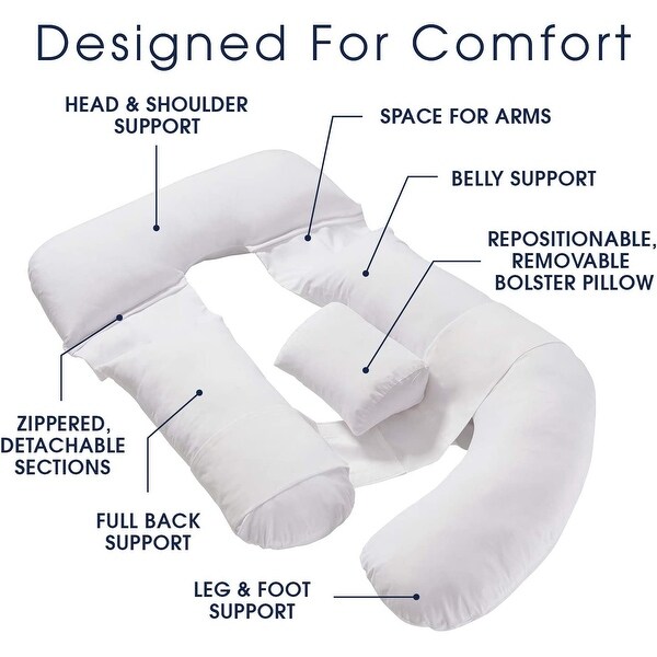 Cheer Collection U Shaped Pregnancy Support Body Pillow with