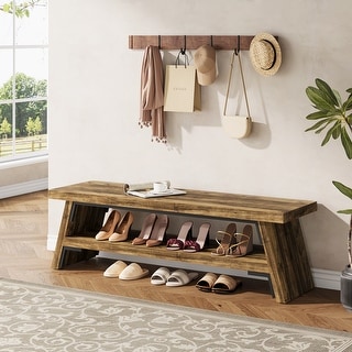 Entryway Shoe Bench Storage Bench, 47-inch Long Entry Bench for Living ...