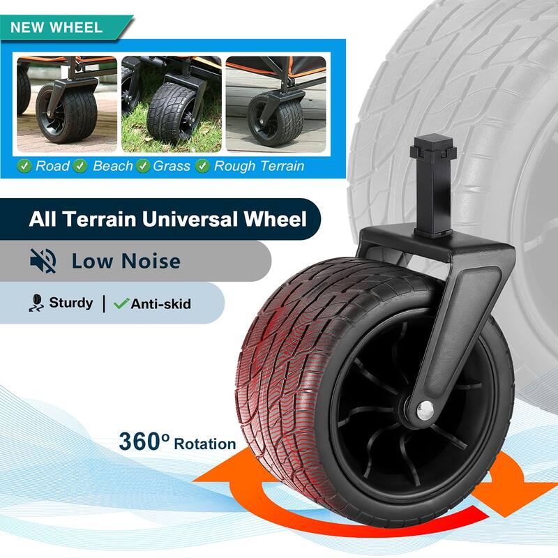 Heavy-Duty 350lb Capacity All-Terrain Folding Wagon - Collapsible Utility Cart with Large Wheels