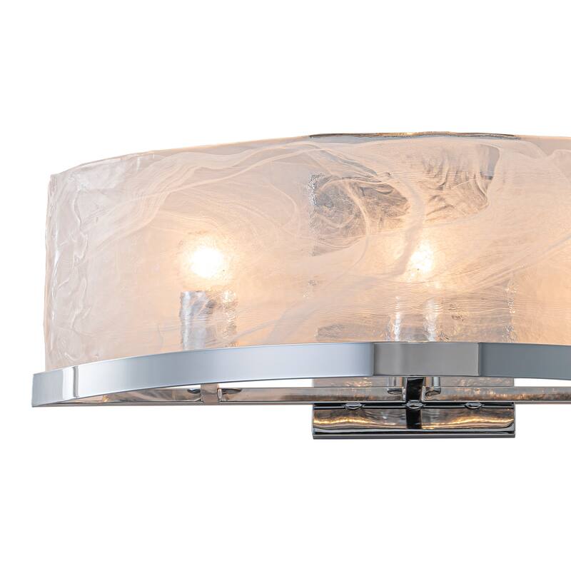 3-Light Modern Chrome Wall Sconce with Cloud Glass Shades