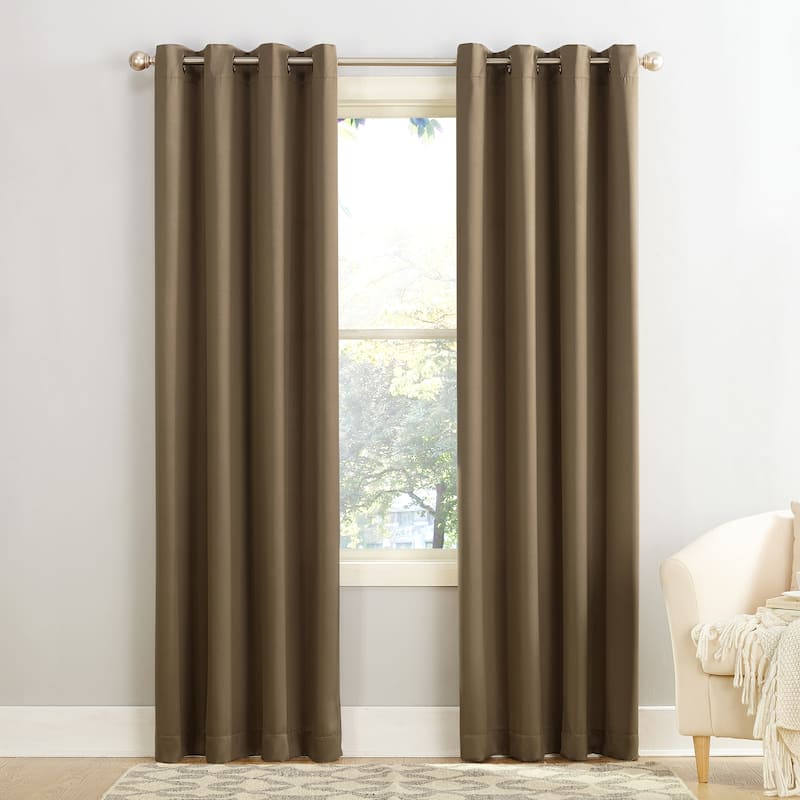 Porch & Den Nantahala Room Darkening Grommet Curtain Panel, Single Panel - 54 x 54 - Mocha