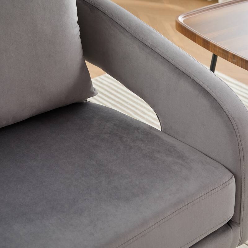 53.7" W Loveseat Sofa,Modern Velvet Sofa Couch with Pillows and Metal Legs
