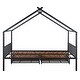 preview thumbnail 26 of 28, Full Size Metal House Bed with Two Drawers & Roof