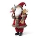 preview thumbnail 69 of 92, Glitzhome 18"H Faux Fur Christmas Santa Figurines with Porcelain Face