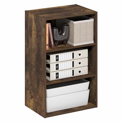 Furinno Basic 3-Tier Open Shelf Bookcase, Bookshelf, Storage Organizer, 11 x 17 x 26