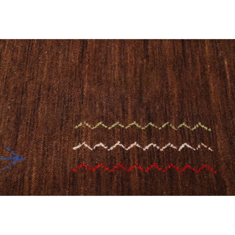 ECARPETGALLERY Hand Loomed Kashkuli Gabbeh Brown Wool Rug - 5'1 x 6'10