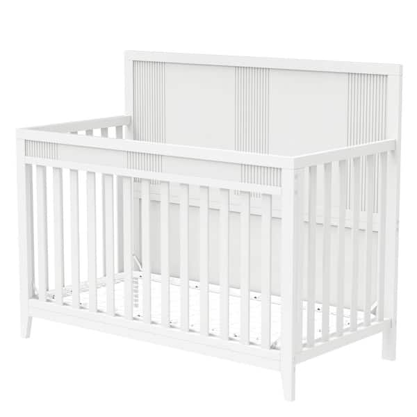 slide 2 of 9, Certified Pine Solid Wood Baby Safe Crib - Snow White Snow White