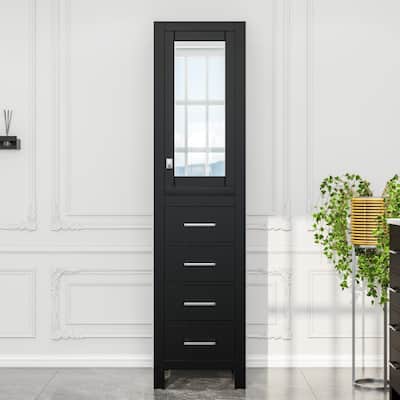 Eviva Aberdeen 18"W x 20"D x 72"H Espresso Freestanding Linen Cabinet