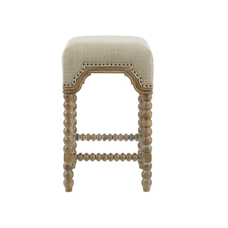Madison Park Davisina Silver Counter Stool - 15"W x 15"D x 25.75"H