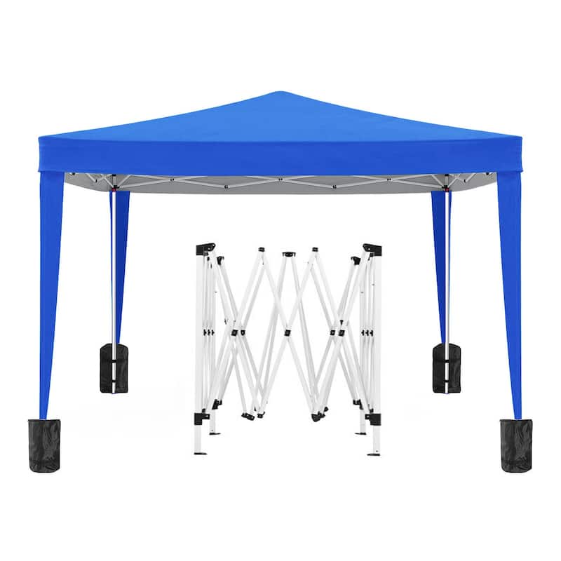 10'x10' Folding Canopy,4 Removable Sidewall Shelter UPF 50,Gazebo Portable Tents,EZ Pop Up Canopy 4pcs Weight Bag,Carry Bag