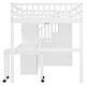 preview thumbnail 16 of 110, Twin/Full Size Loft Bed with Storage Staircase, Wardrobe and Desk, Solid Wood Loft Bedframe with 2 Storage Drawers and Shelves
