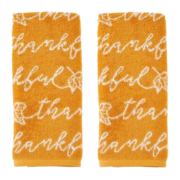 slide 2 of 5, SKL Home Thankful Script Hand Towel (2-Pack)