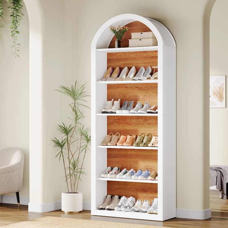 Tall Shoe Storage Cabinet, Freestanding Shoe Organizer