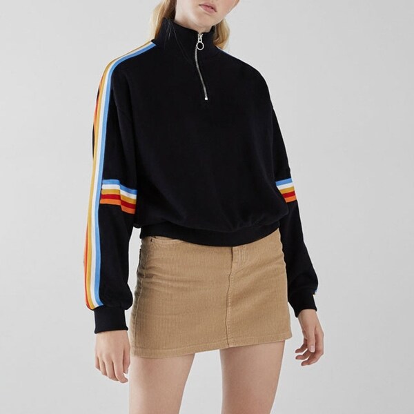 zipper collar sweater women's
