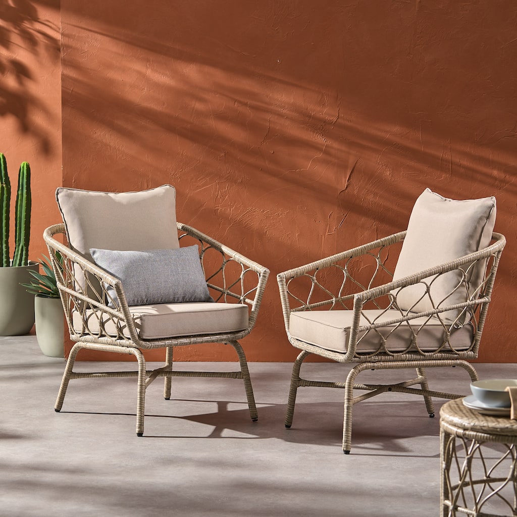 Bruce Outdoor Outdoor Wicker Club Chairs (Set of 2) by Christopher Knight Home