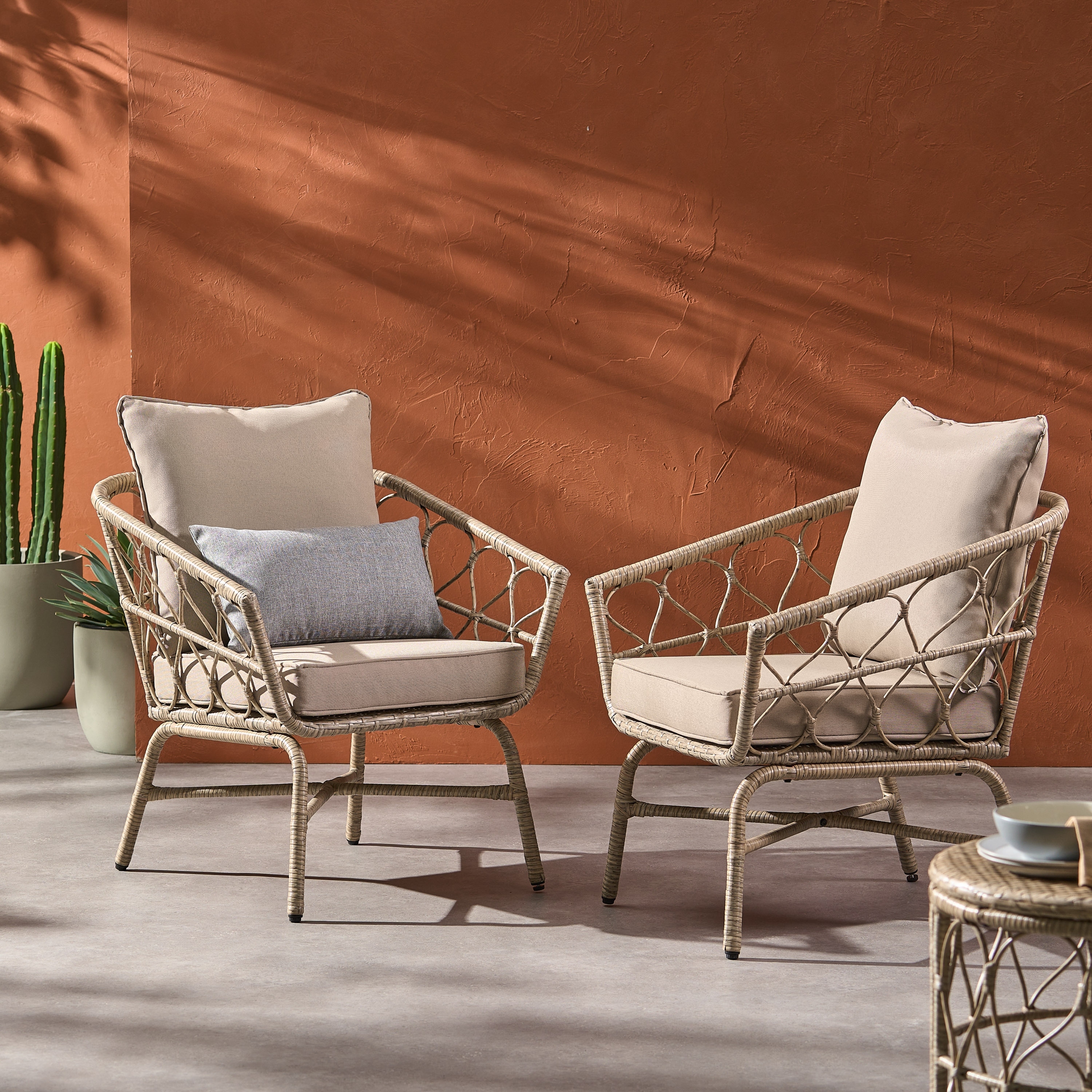 Bruce Outdoor Outdoor Wicker Club Chairs (Set of 2) by Christopher Knight Home
