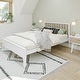 preview thumbnail 1 of 24, Max and Lily Scandinavian Full-Size Bed with Slatted Headboard White/Blonde